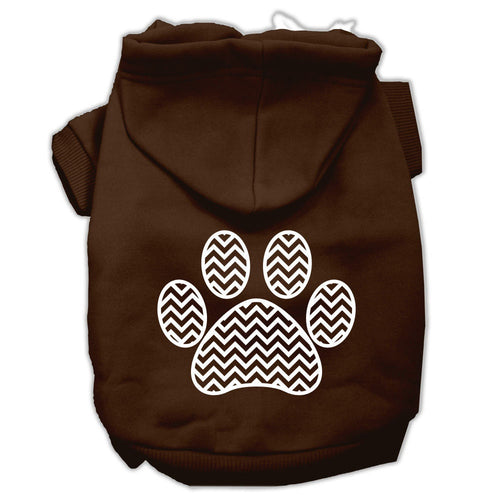 Pet Hoodie Chevron Paw Print
