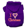 Christmas Pet Hoodie Screen Printed, I Heart Christmas