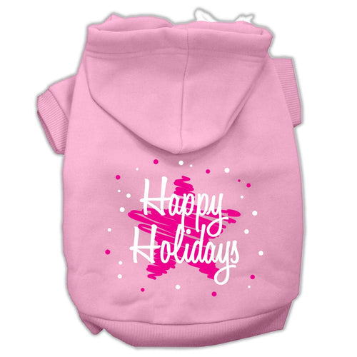 Christmas Pet Hoodie Screen Printed, Scribble Happy Holidays