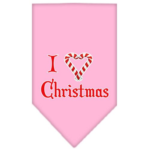 Christmas Pet and Dog Bandana Screen Printed, I Heart Christmas