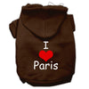 Pet Hoodie I Love Paris