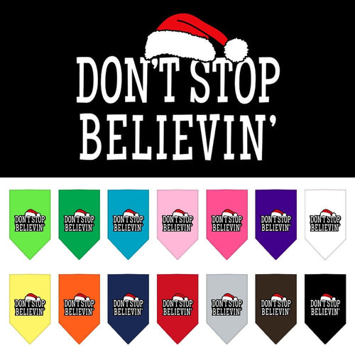 Christmas Pet and Dog Bandana Screen Printed, Don't Stop Believin'