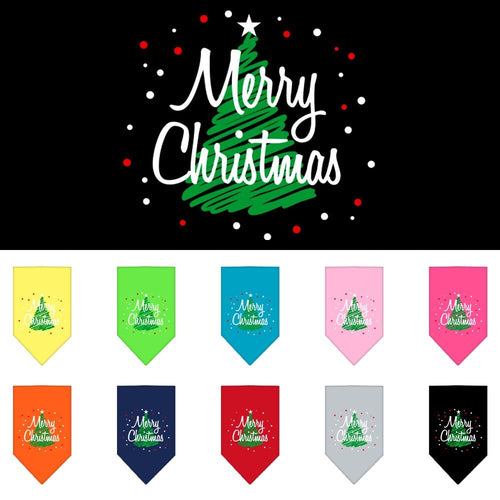 Christmas Pet and Dog Bandana Screen Printed, Scribble Merry Christmas
