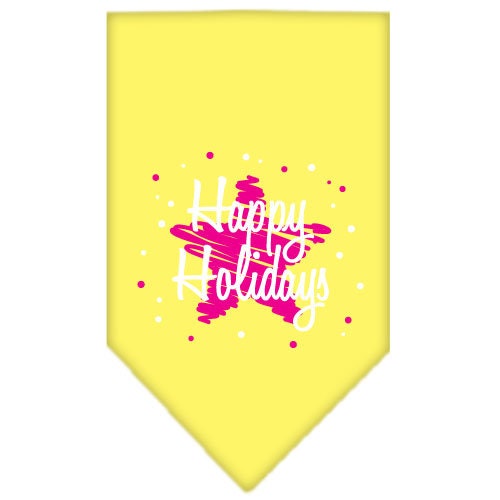 Christmas Pet and Dog Bandana Screen Printed, Scribble Happy Holidays