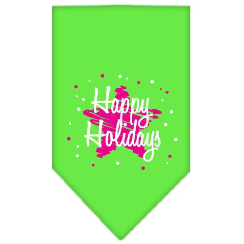 Christmas Pet and Dog Bandana Screen Printed, Scribble Happy Holidays