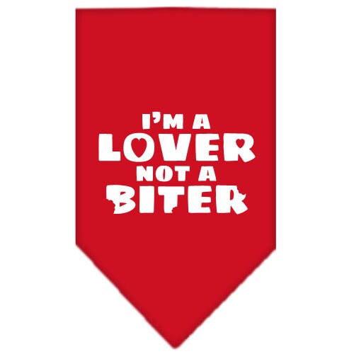 Pet and Dog Bandana Screen Printed,  I'm a Lover, Not A Biter