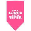 Pet and Dog Bandana Screen Printed,  I'm a Lover, Not A Biter