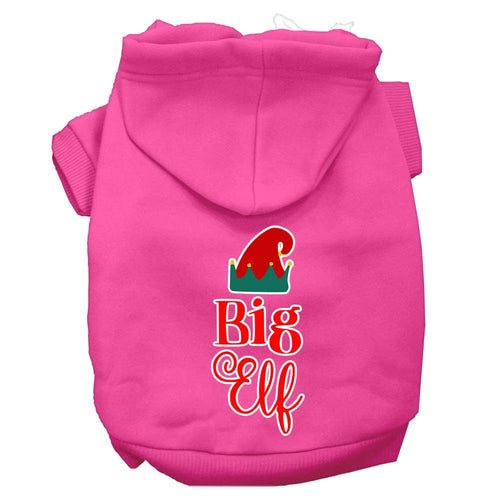 Christmas Pet Hoodie Screen Printed, Big Elf