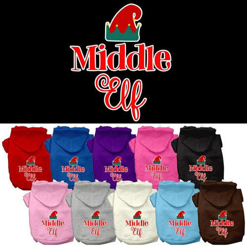Christmas Pet Hoodie Screen Printed, Middle Elf