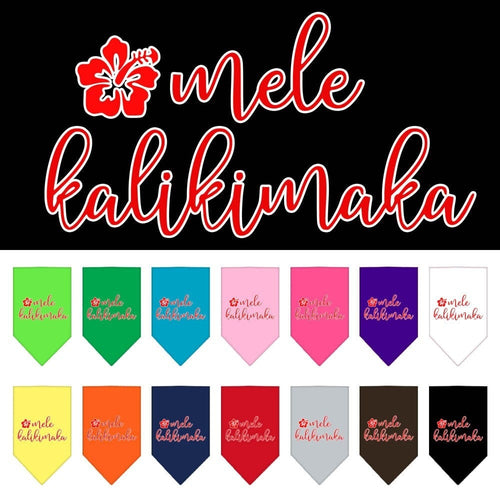 Christmas Pet and Dog Bandana Screen Printed, Mele Kalikimaka