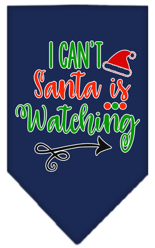 Christmas Pet and Dog Bandana Screen Printed, I Can't, Santa Is Watching