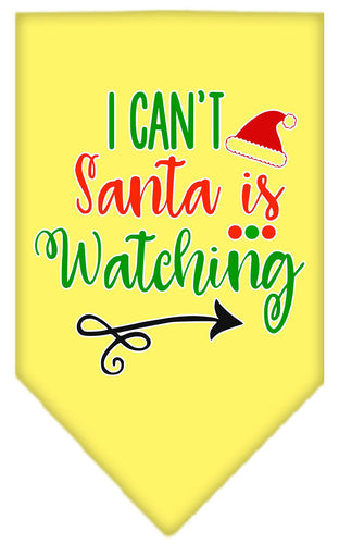 Christmas Pet and Dog Bandana Screen Printed, I Can't, Santa Is Watching