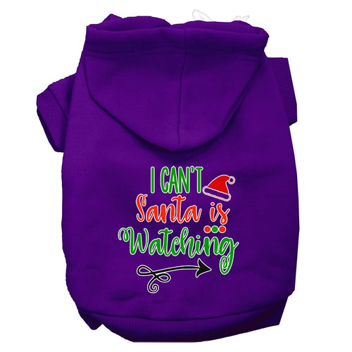 Christmas Pet Hoodie I Can't, Santa Is Watching