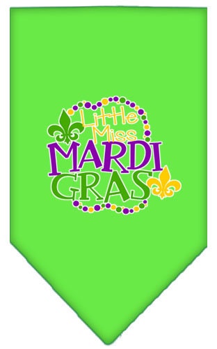 Pet and Dog Bandana Screen Printed, Little Miss Mardi Gras
