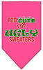 Christmas Pet and Dog Bandana Screen Printed, Too Cute For Ugly Sweaters
