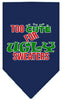 Christmas Pet and Dog Bandana Screen Printed, Too Cute For Ugly Sweaters