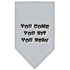 Pet and Dog Bandana Screen Printed, You Come, You Sit, You Stay