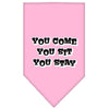 Pet and Dog Bandana Screen Printed, You Come, You Sit, You Stay
