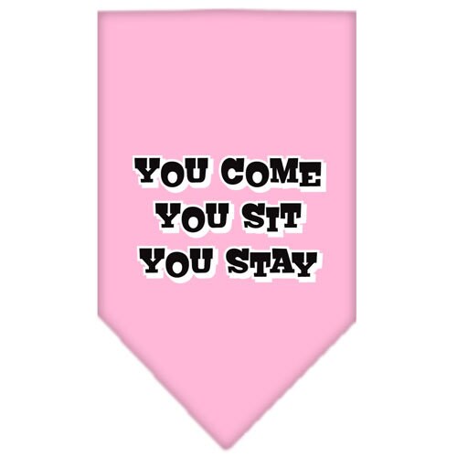 Pet and Dog Bandana Screen Printed, You Come, You Sit, You Stay