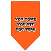 Pet and Dog Bandana Screen Printed, You Come, You Sit, You Stay