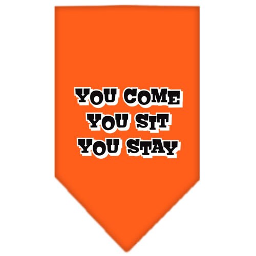 Pet and Dog Bandana Screen Printed, You Come, You Sit, You Stay