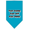 Pet and Dog Bandana Screen Printed, You Come, You Sit, You Stay