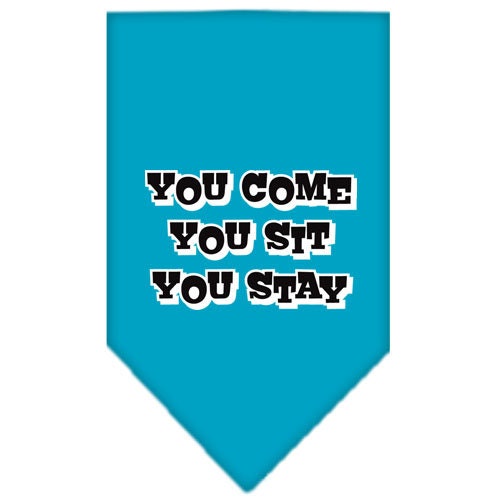 Pet and Dog Bandana Screen Printed, You Come, You Sit, You Stay