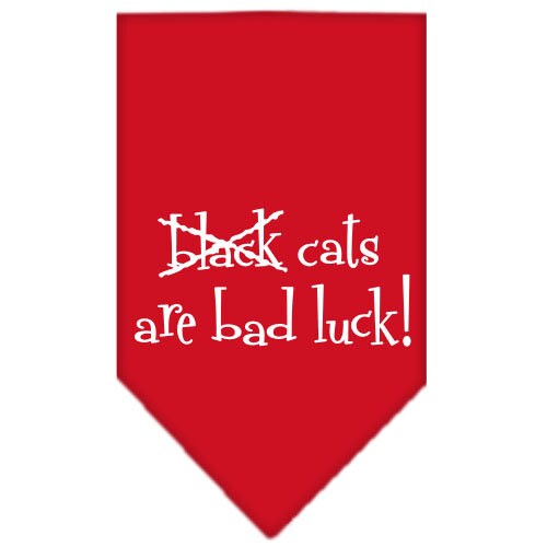 Halloween Pet and Dog Bandana Screen Printed, Black Cats are Bad Luck
