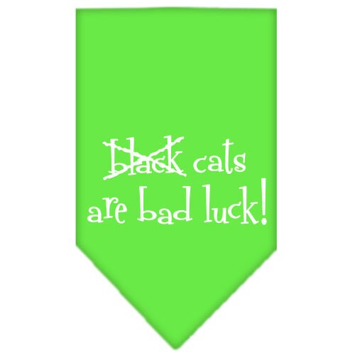 Halloween Pet and Dog Bandana Screen Printed, Black Cats are Bad Luck