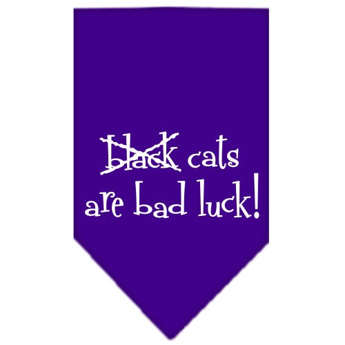 Halloween Pet and Dog Bandana Screen Printed, Black Cats are Bad Luck