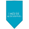 Pet and Dog Bandana Screen Printed, I Really Did Eat The Homework