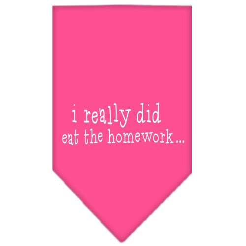 Pet and Dog Bandana Screen Printed, I Really Did Eat The Homework