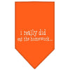 Pet and Dog Bandana Screen Printed, I Really Did Eat The Homework