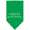 Pet and Dog Bandana Screen Printed, I Really Did Eat The Homework