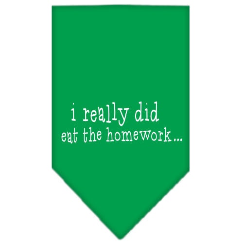 Pet and Dog Bandana Screen Printed, I Really Did Eat The Homework