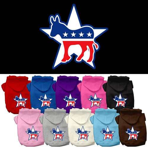 Pet Hoodie Screen Printed, Democrat