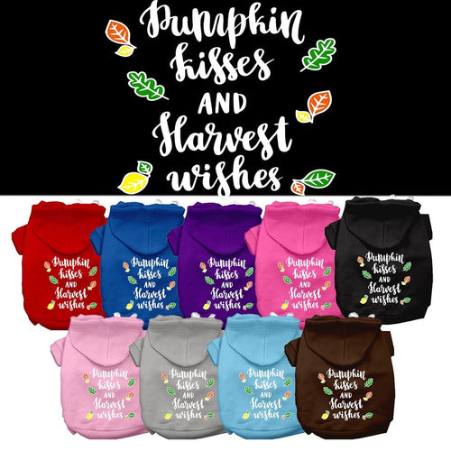Pet, Dog and Cat Hoodie Screen Printed, Pumpkin Kisses & Harvest Wishes