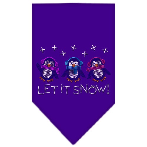 Christmas Pet and Dog Bandana Rhinestone, Let It Snow Penguins