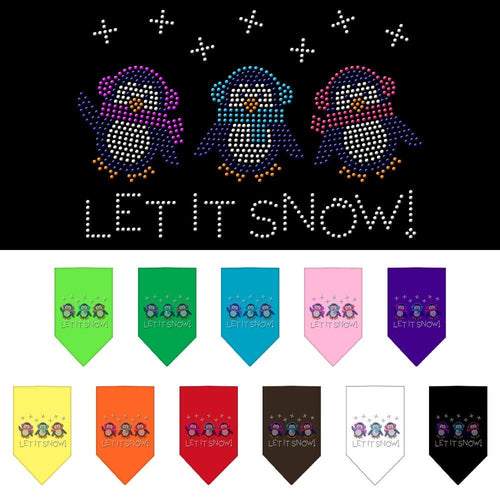 Christmas Pet and Dog Bandana Rhinestone, Let It Snow Penguins