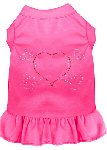 Pet Dress Rhinestone,  Heart & Crossbones