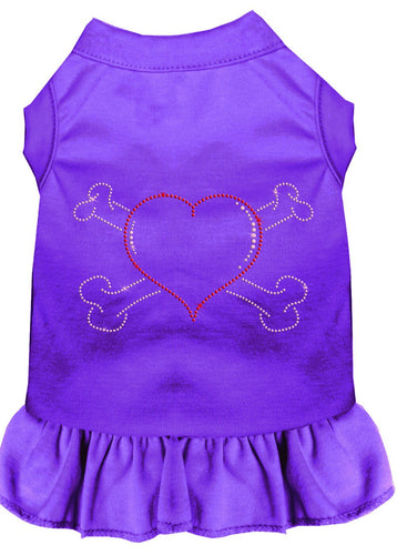 Pet Dress Rhinestone,  Heart & Crossbones
