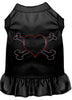 Pet Dress Rhinestone,  Heart & Crossbones