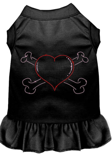 Pet Dress Rhinestone,  Heart & Crossbones