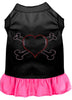 Pet Dress Rhinestone,  Heart & Crossbones