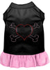 Pet Dress Rhinestone,  Heart & Crossbones
