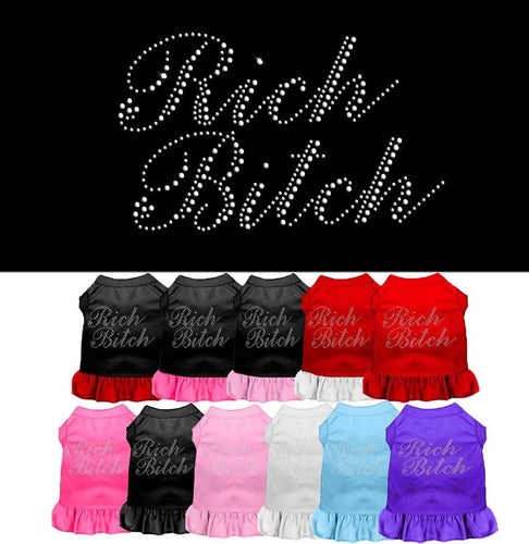 Pet Dress Rhinestone, Rich Bitch