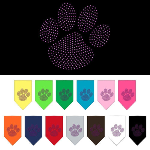 Pet and Dog Bandana Rhinestone, Paw Purple