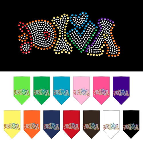 Pet and Dog Bandana Rhinestone, Technicolor Diva