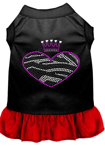 Pet Dress Rhinestone, Zebra Heart