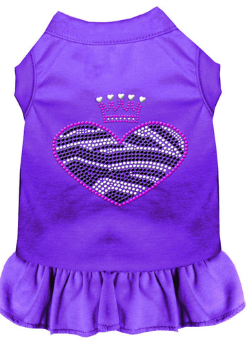 Pet Dress Rhinestone, Zebra Heart